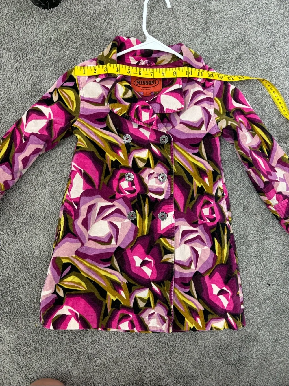 Missoni for target Multicolor Pink Floral Double-Breasted Coat 70s